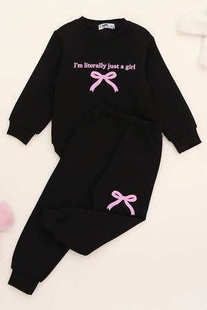 3-7 Yaş 3 İplik Şardonlu İkili Takım Siyah - 50905.1867.