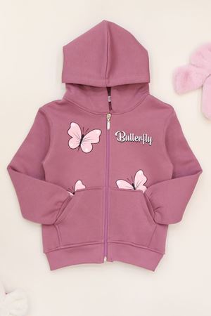 3-12 Yaş 3 İplik Şardonlu Kapşonlu Sweat Gülkurusu - 60710.1867.