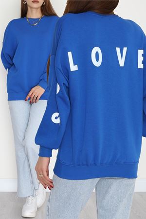 3 İplik Şardonlu Oversize Sweat Saks - 50918.1878.