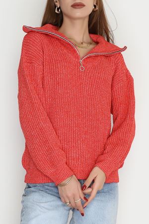 Dik Yaka Triko Kırmızı - 31055.1766.