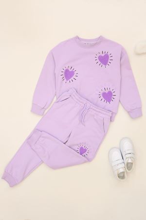 6-9 Yaş Şardonlu Yumoş Kumaş Takım Lila - 6264320.1576.