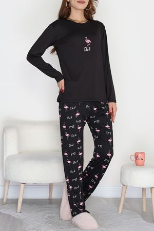 Baskılı Uzun Kol Takım Siyahpembe - 664.1287.