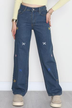 Nakışlı Palazzo Kot Pantolon Kahvetint - 31325.2001.