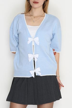 Kısa Kollu Fiyonklu Triko Bebemavi - 2281.1765.