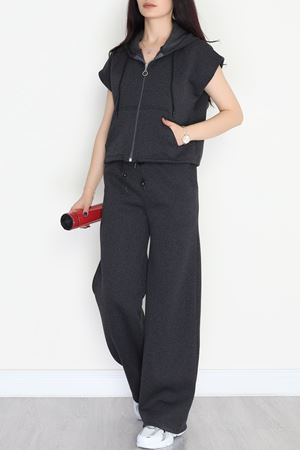 3 İplik Şardonlu Yelekli Takım Antrasit - 42200.1857.