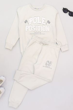 6-9 Yaş Şardonlu Yumoş Kumaş Takım Gri - 2264252.1576.