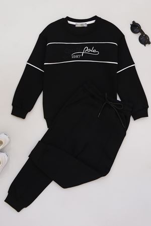 5-12 Yaş 3 İplik Şardonlu Takım Siyah - 60220.1867.