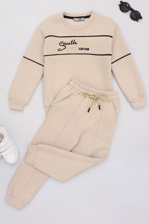 5-12 Yaş 3 İplik Şardonlu Takım Bej - 60220.1867.