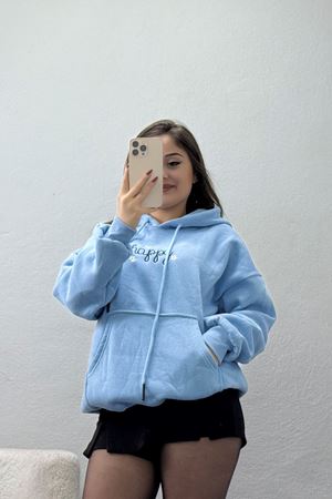 3 İplik Kanguru Cepli Kapşonlu Sweat Bebemavi - 42250.1878.