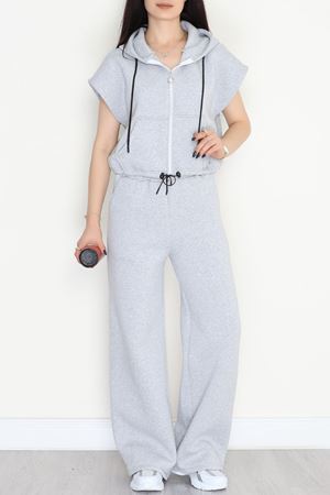 3 İplik Şardonlu Yelekli Takım Açıkgri - 42200.1857.