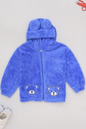 Ayı Nakışlı Çocuk Peluş Mavi - 224456.1576.