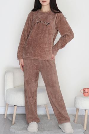 Peluş Polar Pijama Takımı Vizon1 - 50767.1961.