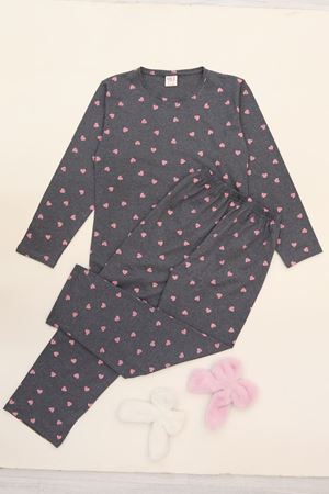 9-14 Yaş Alt Üst Aynı Çocuk Pijama Takımı Fümepembe - 50725.1961.