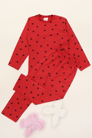 3-14 Yaş Alt Üst Aynı Çocuk Pijama Takımı Kırmızı - 50724.1961.