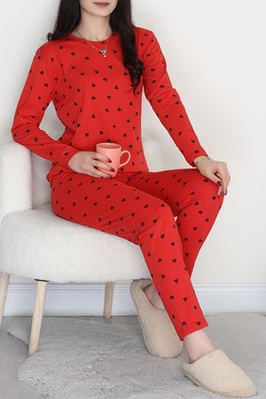 Alt Üst Aynı Pijama Takımı Kırmızısiyah - 50722.1961.