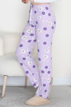 Desenli Süet Pijama Altı Lilatavşan - 103.1287.