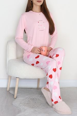 Baskılı Uzun Kol Takım Pembekalpli - 664.1287.