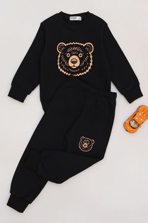 3-7 Yaş 3 İplik Şardonlu İkili Takım Siyah - 50810.1867.