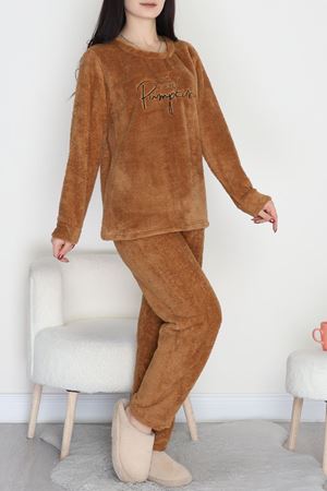 Peluş Polar Pijama Takımı Camel - 50767.1961.