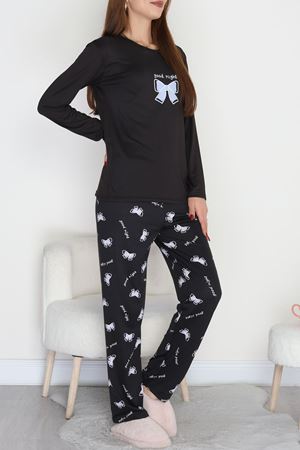 Baskılı Uzun Kol Takım Siyahmavi - 664.1287.