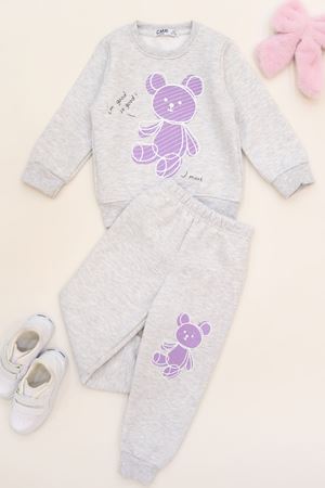 3-7 Yaş 3 İplik Şardonlu İkili Takım Gri - 50900.1867.