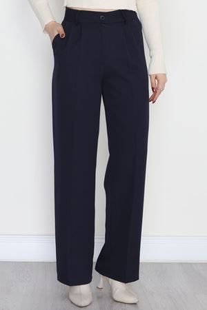 Tek Düğme Palazzo Pantolon Lacivert - 90022.1397.