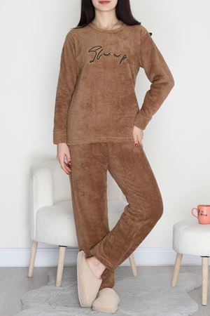 Peluş Polar Pijama Takımı Koyuvizon1 - 50767.1961.