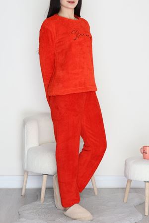 Peluş Polar Pijama Takımı Kırmızısiyah1 - 50767.1961.