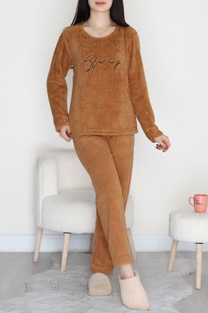 Peluş Polar Pijama Takımı Camel1 - 50767.1961.