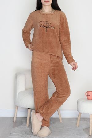 Peluş Polar Pijama Takımı Sütlükahve1 - 50767.1961.