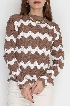 Dalga Çizgili Triko Mochalatte - 1529.1577.