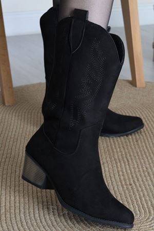 5Cm Topuklu Kovboy Bot Siyahsüet - 31498.264.