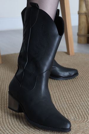 5Cm Topuklu Kovboy Bot Siyahderi - 31498.264.