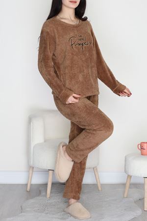 Peluş Polar Pijama Takımı Koyuvizon - 50767.1961.