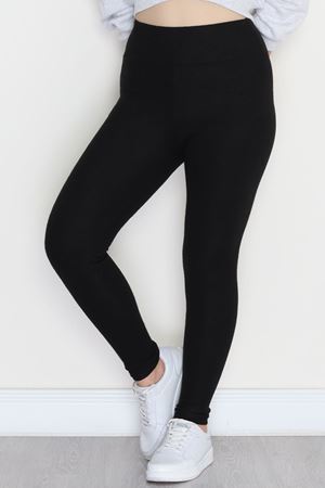 Yüksek Bel Raporlu Kumaş Tayt Siyah - 52000.1567.