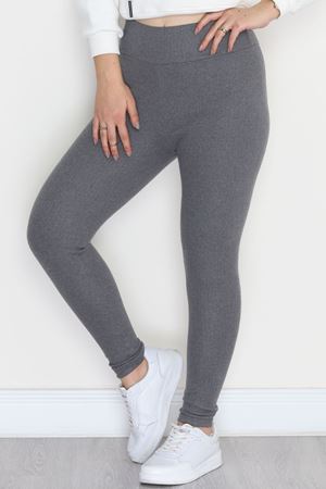 Yüksek Bel Raporlu Kumaş Tayt Füme - 52000.1567.