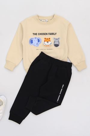 2-5 Yaş Şardonlu Yumoş Kumaş Takım Bej - 1264350.1576.