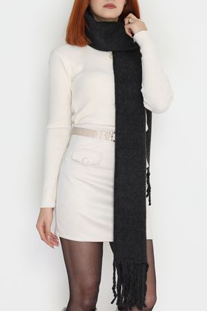 Saçaklı Düz Şal Koyufüme - 70865.1736.