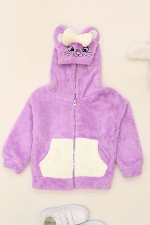3-7 Yaş Welsoft Kumaş Fermuarlı Sweat Lila - 52029.1576.
