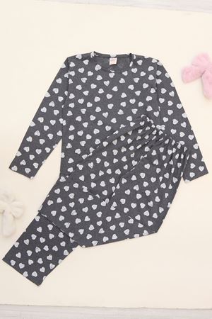 9-14 Yaş Alt Üst Aynı Çocuk Pijama Takımı Fümebeyaz - 50725.1961.