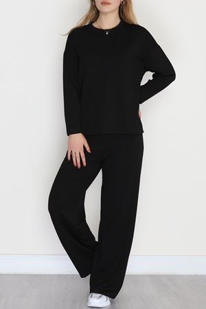 Modal Kumaş Bisiklet Yaka Takım Siyah - 51031.1254.