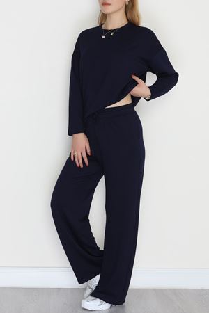 Modal Kumaş Bisiklet Yaka Takım Lacivert - 51031.1254.