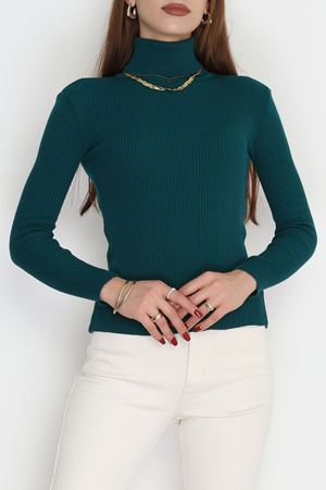Balıkçı Yaka Triko Zümrüt - 70807.2052.