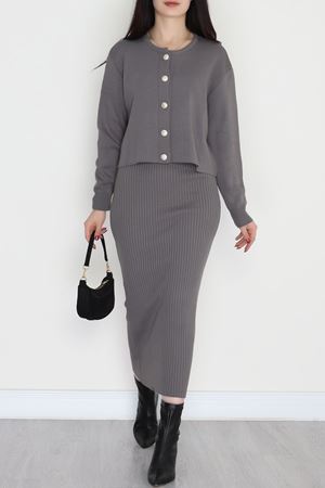 Elbise Ceket Triko Takım Füme - 3064.1577.