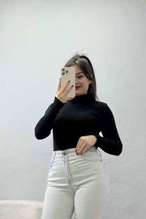 Balıkçı Yaka Triko Siyah - 70807.2052.