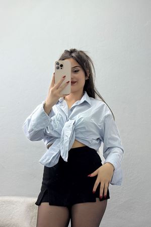 Çift Düğme Manşetli Terikoton Gömlek Gri - 90157.1949.