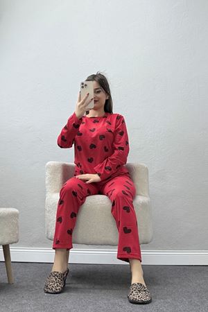 Alt Üst Aynı Pijama Takımı Kırmızı - 50722.1961.