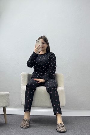 Alt Üst Aynı Pijama Takımı Siyahpembe - 50722.1961.