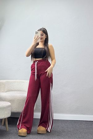 Fermuarlı 2 İplik Eşofman Altı Açıkbordo - 50741.1005.