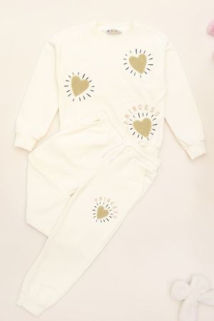 6-9 Yaş Şardonlu Yumoş Kumaş Takım Ekru - 6264320.1576.